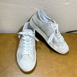 D.A.T.E. Silver Suede Sparkle Leather Premium Sneaker Size‎ 8/EU 39 Women